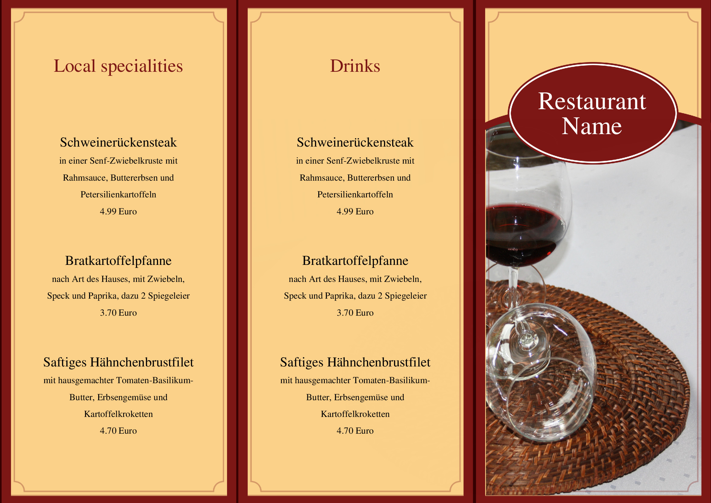 Speisekarten und Menükarten Food and Drinks Menu Template von chris
