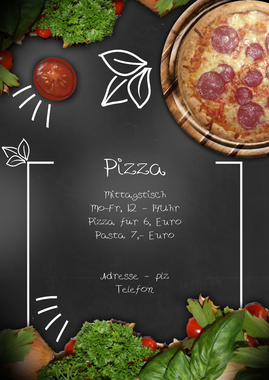 Menu Italian Flavor Pizza Shop Flyer Template